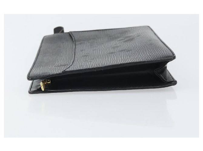 LOUIS VUITTON Pochette Uomo Epi Borsa a Mano Nera M52522 LV Auth 171980 Nero - vista 4