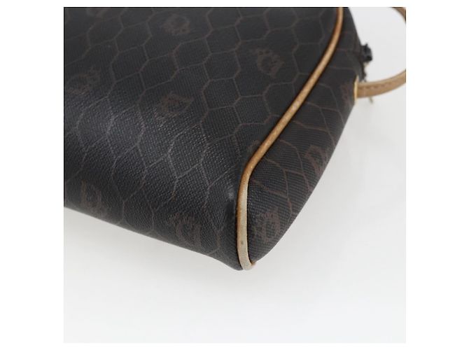 Borsa a spalla in tela a nido d'ape PVC nera e oro Christian Dior Auth ti3760 Nero D'oro - vista 12