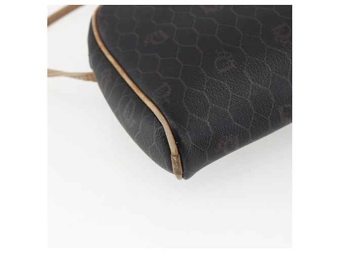 Borsa a spalla in tela a nido d'ape PVC nera e oro Christian Dior Auth ti3760 Nero D'oro - vista 13