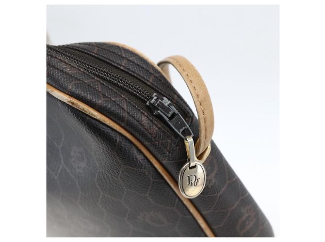 Borsa a spalla in tela a nido d'ape PVC nera e oro Christian Dior Auth ti3760 Nero D'oro - vista 14