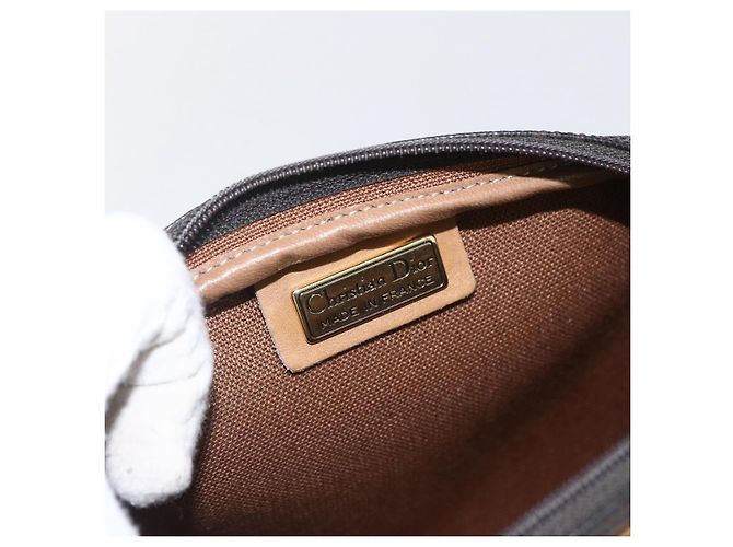 Borsa a spalla in tela a nido d'ape PVC nera e oro Christian Dior Auth ti3760 Nero D'oro - vista 15
