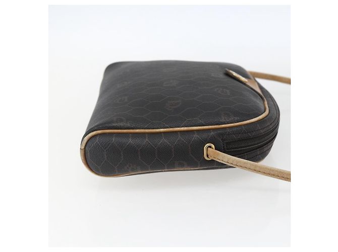 Borsa a spalla in tela a nido d'ape PVC nera e oro Christian Dior Auth ti3760 Nero D'oro - vista 5