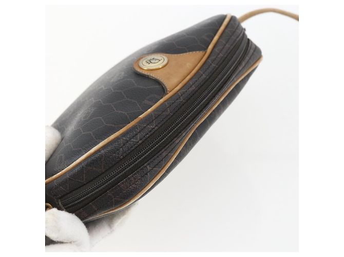 Borsa a spalla in tela a nido d'ape PVC nera e oro Christian Dior Auth ti3760 Nero D'oro - vista 6