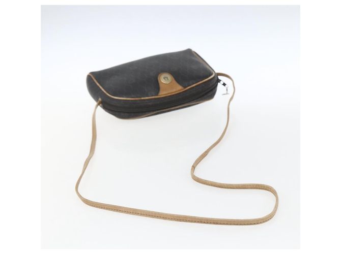 Borsa a spalla in tela a nido d'ape PVC nera e oro Christian Dior Auth ti3760 Nero D'oro - vista 7