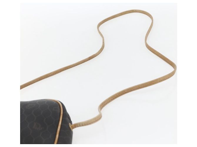 Borsa a spalla in tela a nido d'ape PVC nera e oro Christian Dior Auth ti3760 Nero D'oro - vista 8