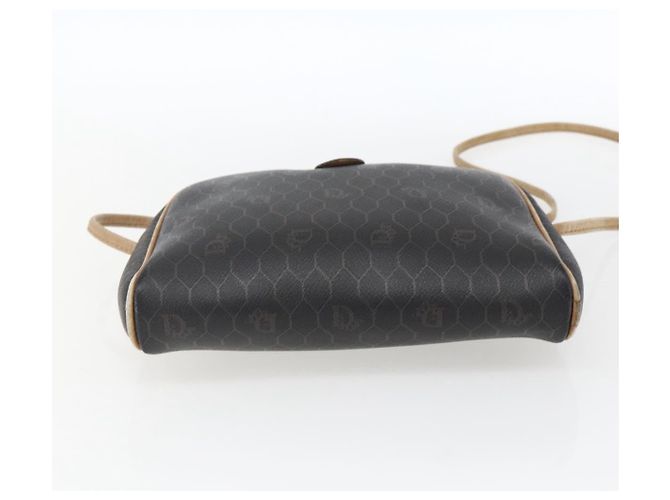 Borsa a spalla in tela a nido d'ape PVC nera e oro Christian Dior Auth ti3760 Nero D'oro - vista 9