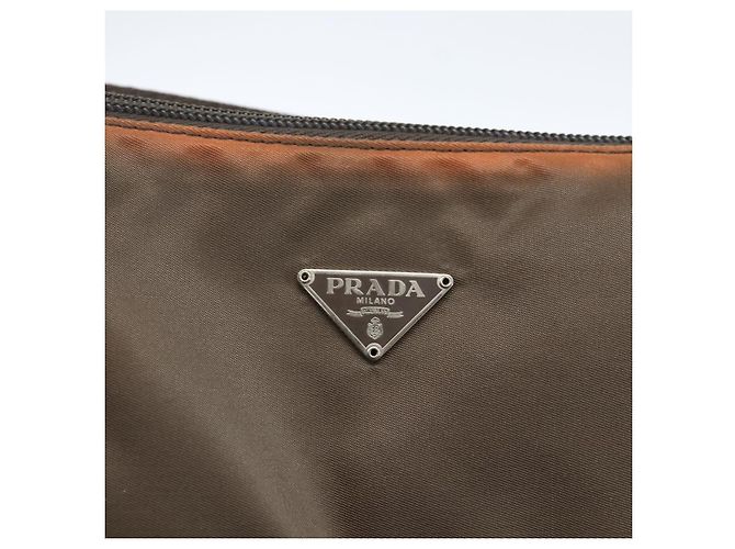 PRADA Accessory Pouch Nylon Brown Auth bs33343 - view 14
