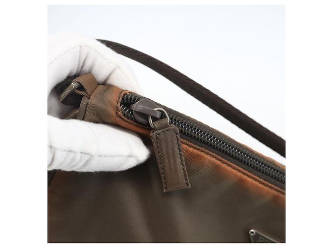 PRADA Accessory Pouch Nylon Brown Auth bs33343 - view 15