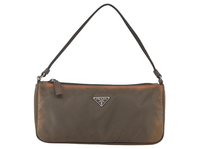PRADA Accessory Pouch Nylon Brown Auth bs33343 - view 2