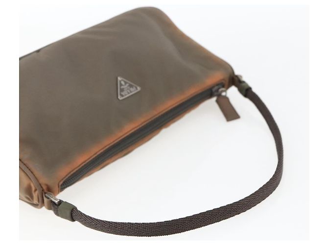 PRADA Accessory Pouch Nylon Brown Auth bs33343 - view 7