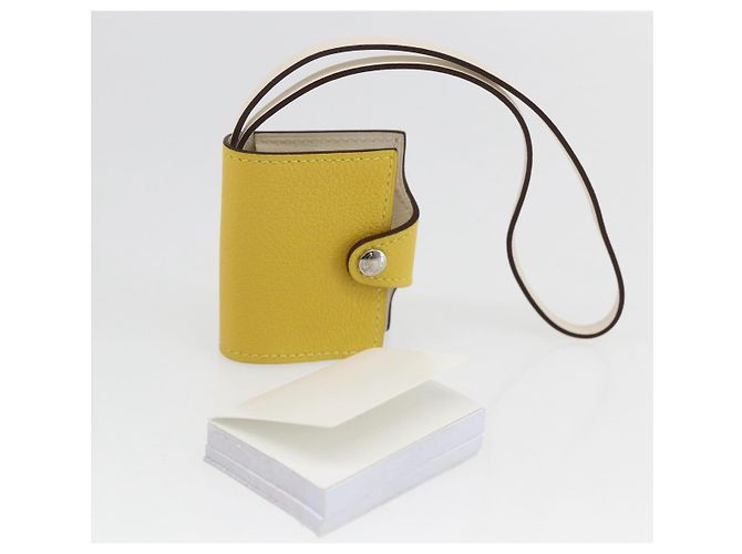 Hermès HERMES Ulysse Nano Bag Charm Pelle Gialla Auth 168248M Giallo - vista 18