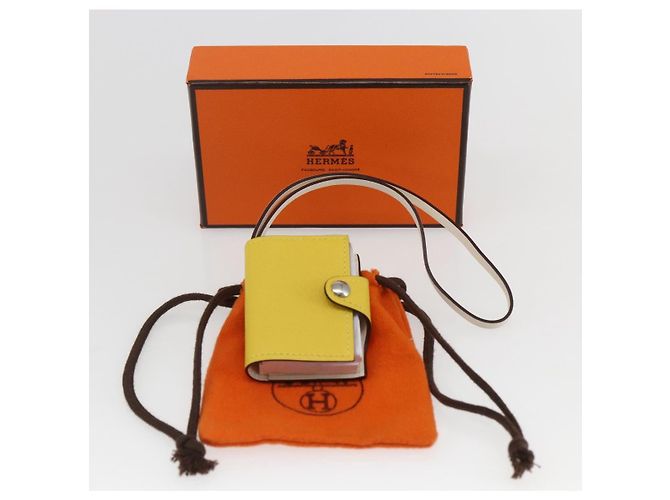 Hermès HERMES Ulysse Nano Bag Charm Pelle Gialla Auth 168248M Giallo - vista 19