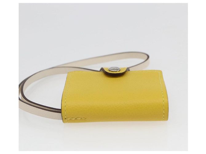 Hermès HERMES Ulysse Nano Bag Charm Pelle Gialla Auth 168248M Giallo - vista 4