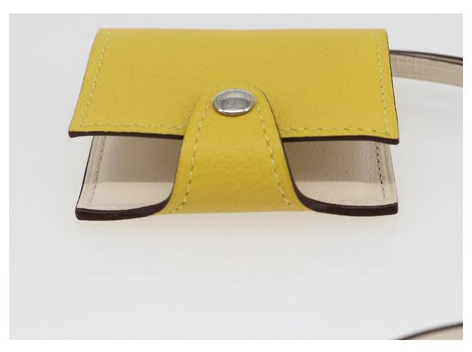 Hermès HERMES Ulysse Nano Bag Charm Pelle Gialla Auth 168248M Giallo - vista 5