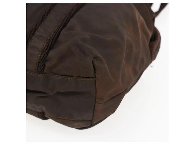 Borsa a Spalla PRADA in Nylon Marrone Oro Auth bs33239 D'oro - vista 10