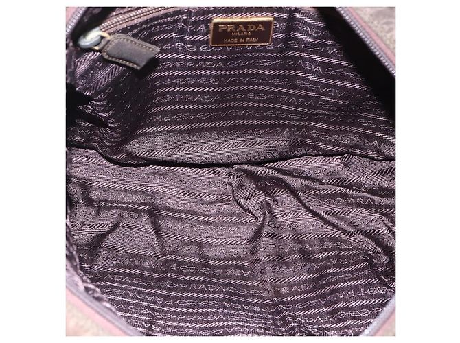 Borsa a Spalla PRADA in Nylon Marrone Oro Auth bs33239 D'oro - vista 16