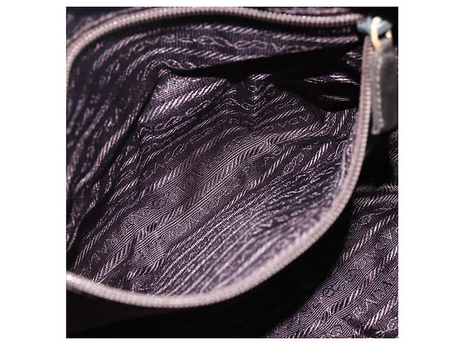 Borsa a Spalla PRADA in Nylon Marrone Oro Auth bs33239 D'oro - vista 20