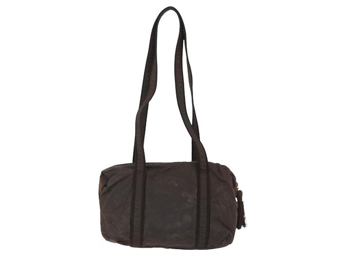 Borsa a Spalla PRADA in Nylon Marrone Oro Auth bs33239 D'oro - vista 3