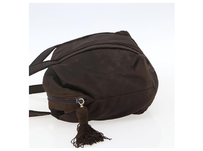 Borsa a Spalla PRADA in Nylon Marrone Oro Auth bs33239 D'oro - vista 4