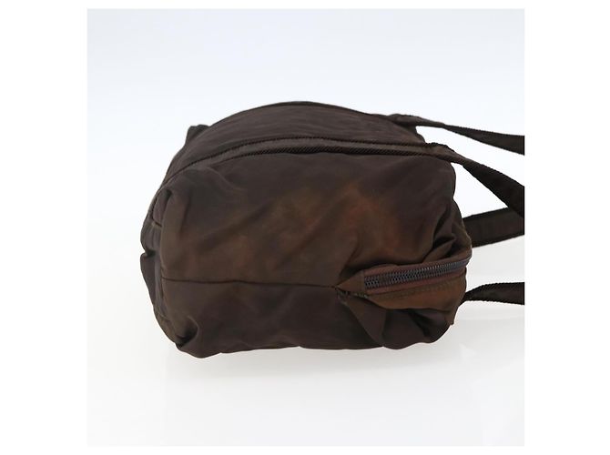 Borsa a Spalla PRADA in Nylon Marrone Oro Auth bs33239 D'oro - vista 5
