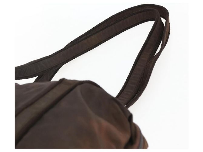 Borsa a Spalla PRADA in Nylon Marrone Oro Auth bs33239 D'oro - vista 8