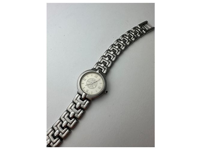 Vintage Givenchy Quarz Uhr Silber Weiß - Ansicht 11