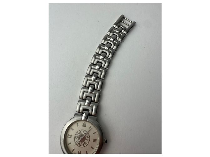 Vintage Givenchy Quarz Uhr Silber Weiß - Ansicht 4