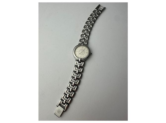 Vintage Givenchy Quarz Uhr Silber Weiß - Ansicht 6