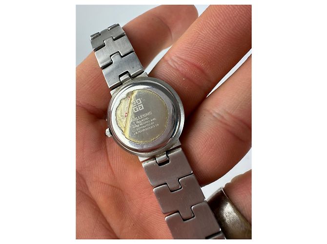 Vintage Givenchy Quarz Uhr Silber Weiß - Ansicht 7