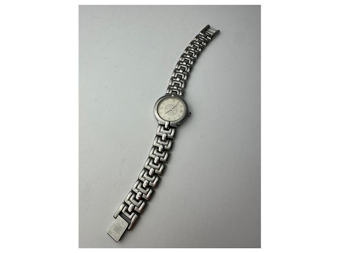 Vintage Givenchy Quarz Uhr Silber Weiß - Ansicht 8