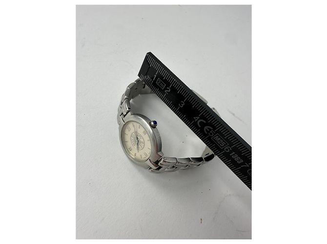 Vintage Givenchy Quarz Uhr Silber Weiß - Ansicht 9