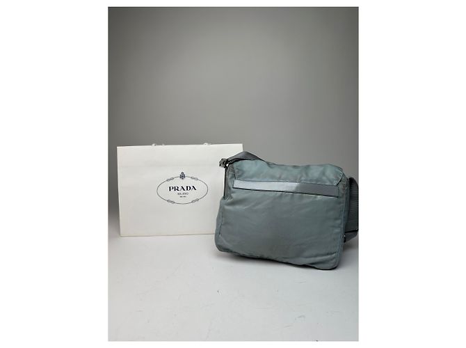 Vintage Prada hellblaues Polyester-Crossbody-Bag Silber - Ansicht 2