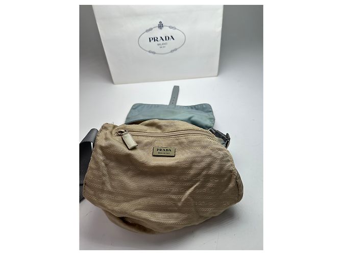 Vintage Prada hellblaues Polyester-Crossbody-Bag Silber - Ansicht 3