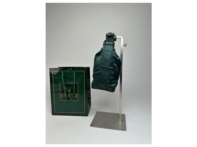 Vintage Gucci Polyester Leder Handtasche Grün - Ansicht 6