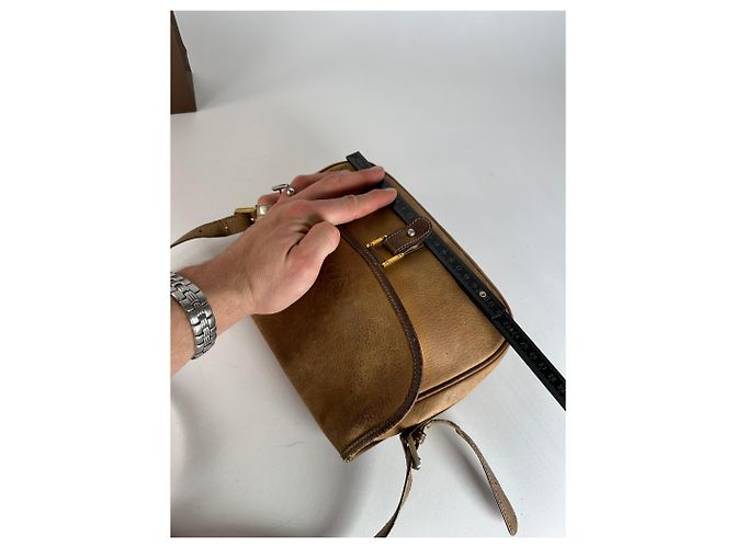 Vintage Loewe Anagram Leder Umhängetasche Braun Kamel - Ansicht 10