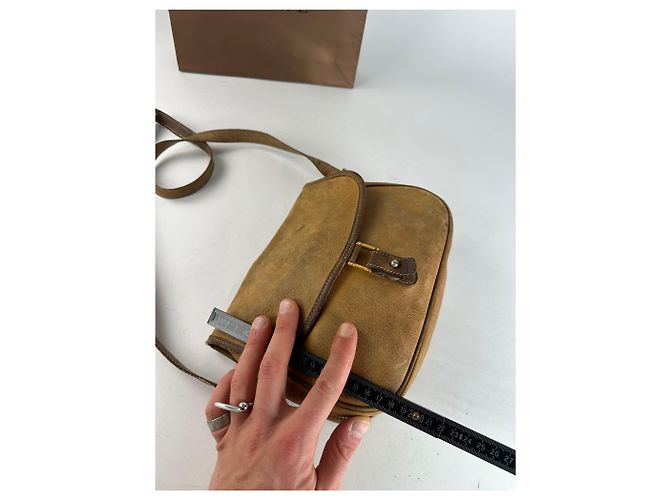Vintage Loewe Anagram Leder Umhängetasche Braun Kamel - Ansicht 12
