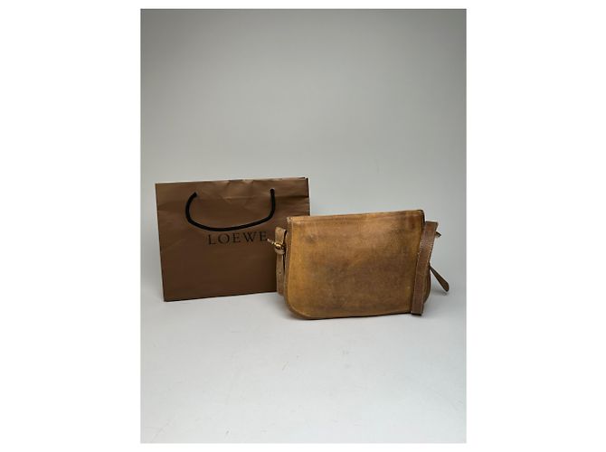 Vintage Loewe Anagram Leder Umhängetasche Braun Kamel - Ansicht 2