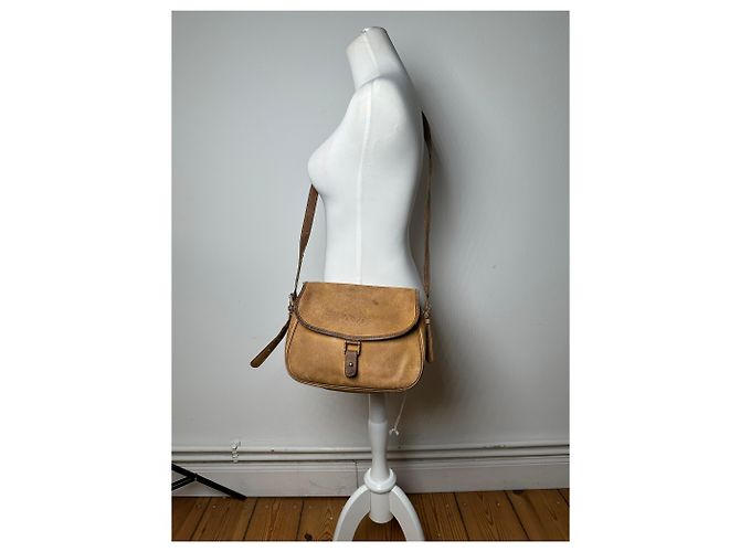 Vintage Loewe Anagram Leder Umhängetasche Braun Kamel - Ansicht 5