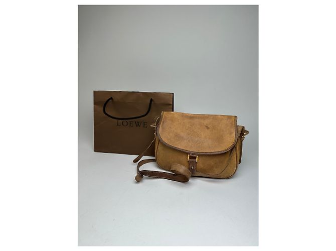 Vintage Loewe Anagram Leder Umhängetasche Braun Kamel - Ansicht 8