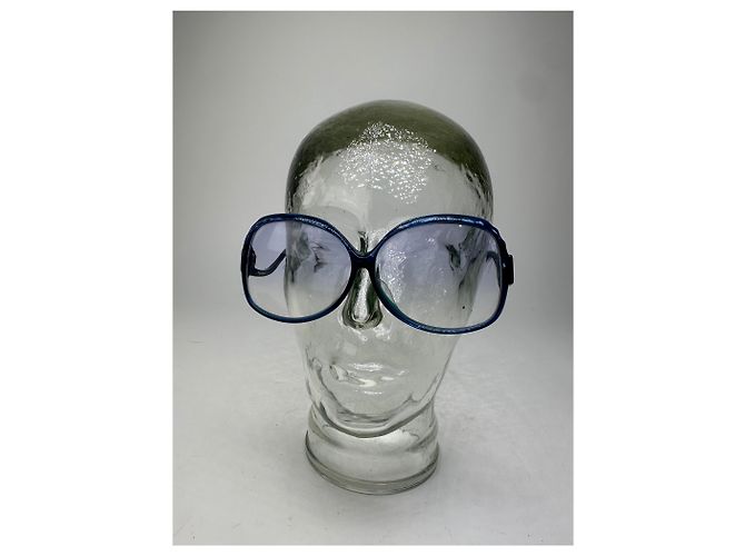 Vintage Yves Saint Laurent Übergroße Sonnenbrille Blau - Ansicht 10