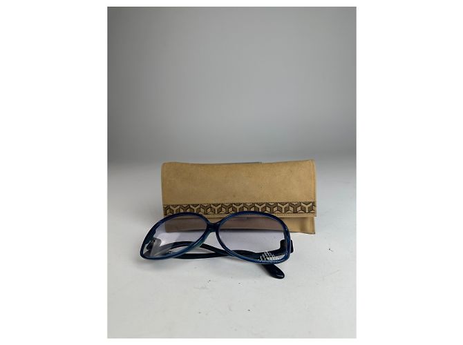 Vintage Yves Saint Laurent Übergroße Sonnenbrille Blau - Ansicht 4
