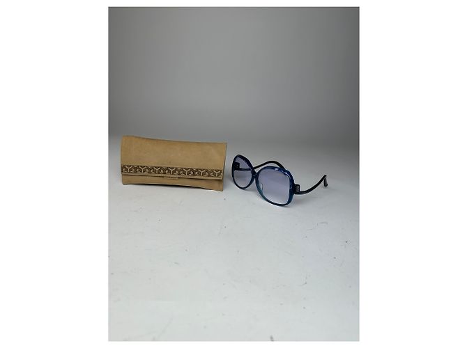 Vintage Yves Saint Laurent Übergroße Sonnenbrille Blau - Ansicht 7