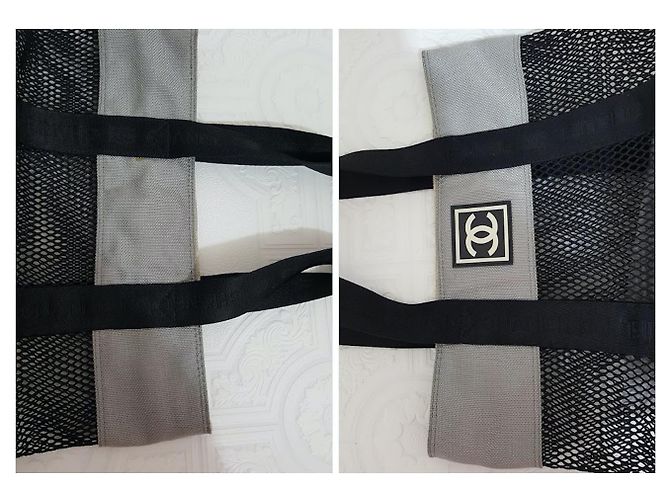 Coco rain Chanel borsa a spalla linea Sport nera in rete Nero - vista 6