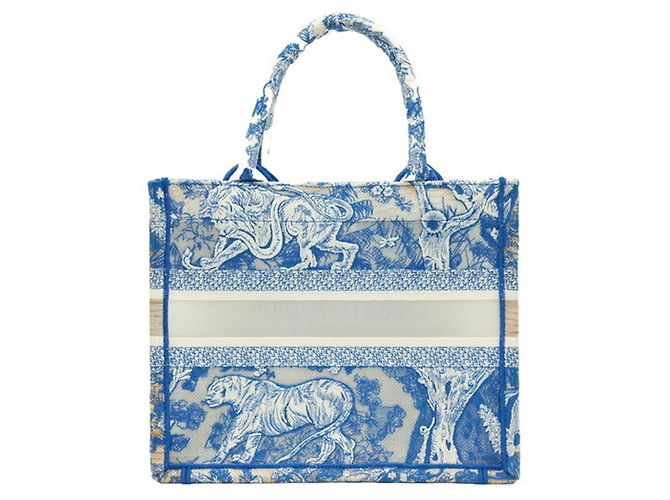 Christian Dior Book Tote de lona bordada Small Azul - vista 2