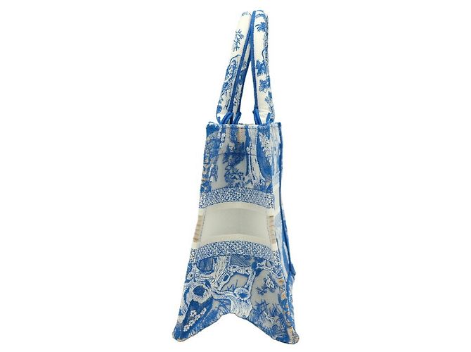 Christian Dior Book Tote de lona bordada Small Azul - vista 4