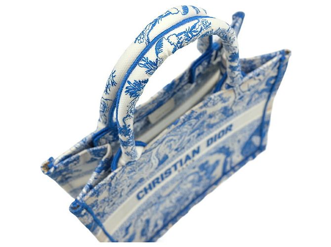 Christian Dior Book Tote de lona bordada Small Azul - vista 5