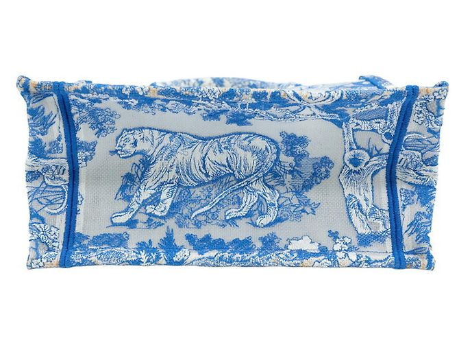 Christian Dior Book Tote de lona bordada Small Azul - vista 7