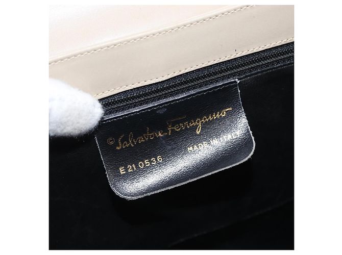 Salvatore Ferragamo Gancini Convertible Top Handle Leather Medium Beige - view 6