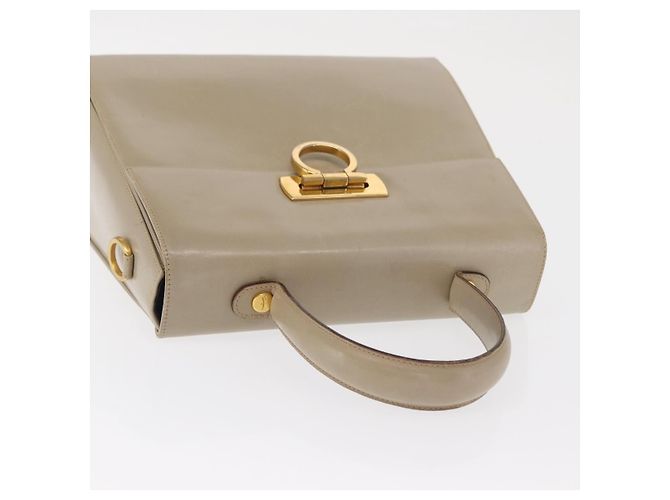 Salvatore Ferragamo Gancini Convertible Top Handle Leather Medium Beige - view 7