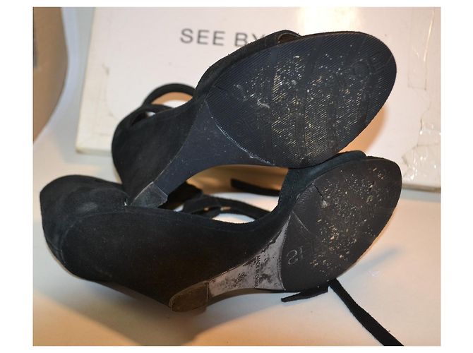 Sandali See by Chloé in scamosciato nero 36 - vista 4